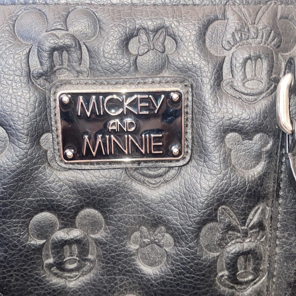 Loungefly Disney Mickie and Minnie satchel purse faux leather zipper closure - Picture 5 of 11
